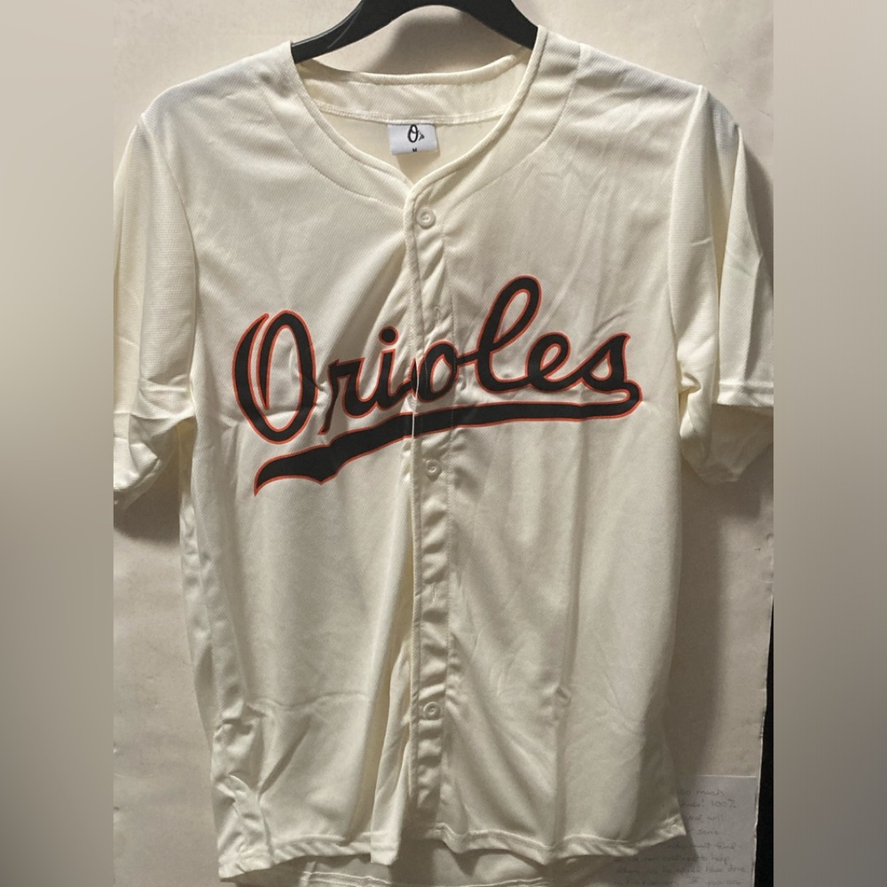 ORIOLES Fan Wear Button front Short Sleeve Jersey Unisex Adult Medium NWOT